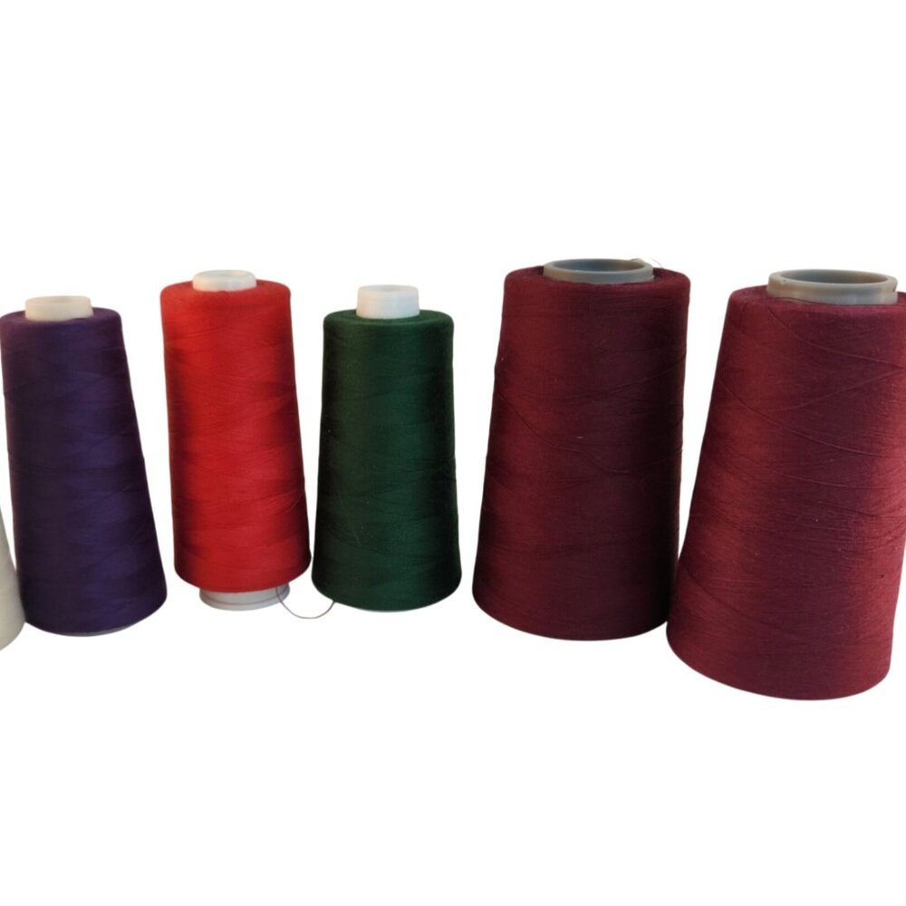 Serger Thread Polyester Sewing Thread Lot Assorted Colors Red Green Purple